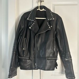 Zara Men’s Studded Moto Jacket size large